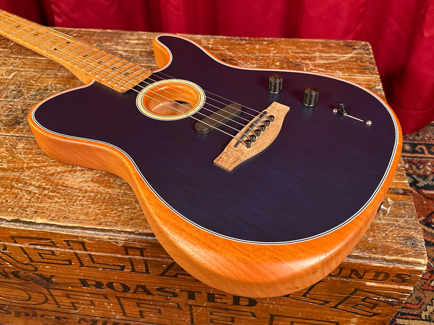 2021 Fender Mod Shop Acoustasonic Telecaster Brushed Sapphire Blue w/ OHSC