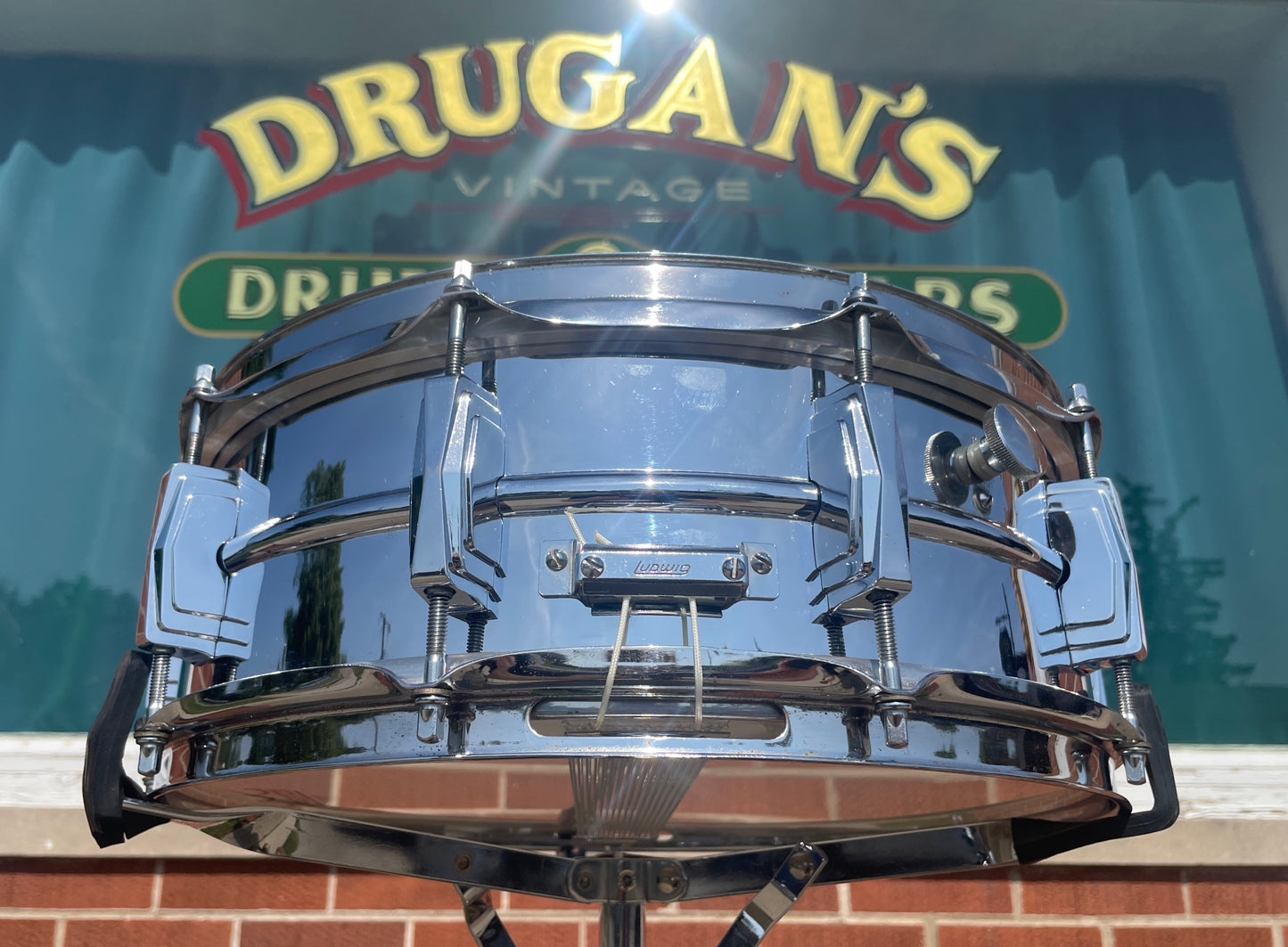 Early 1970s Ludwig 5x14 "Cut Badge" Brass Shell Supraphonic Snare Drum COB