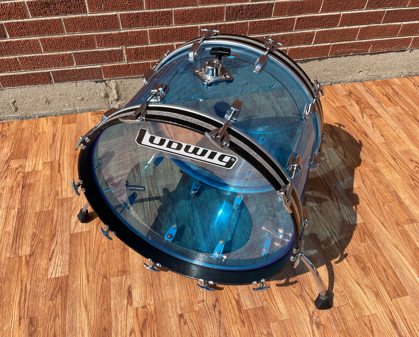 1970s Ludwig Vistalite 14x22 Bass Drum Blue