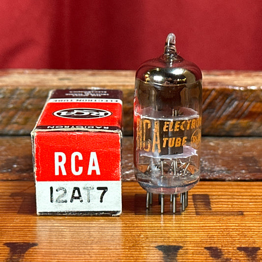 Vintage RCA 12AT7 Preamp Tube Black Plate ECC81 Valve Square Getter NOS #249