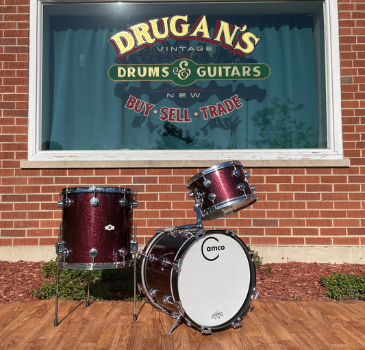 Vintage Camco Bop Drum Set Burgundy Sparkle 16/12/14