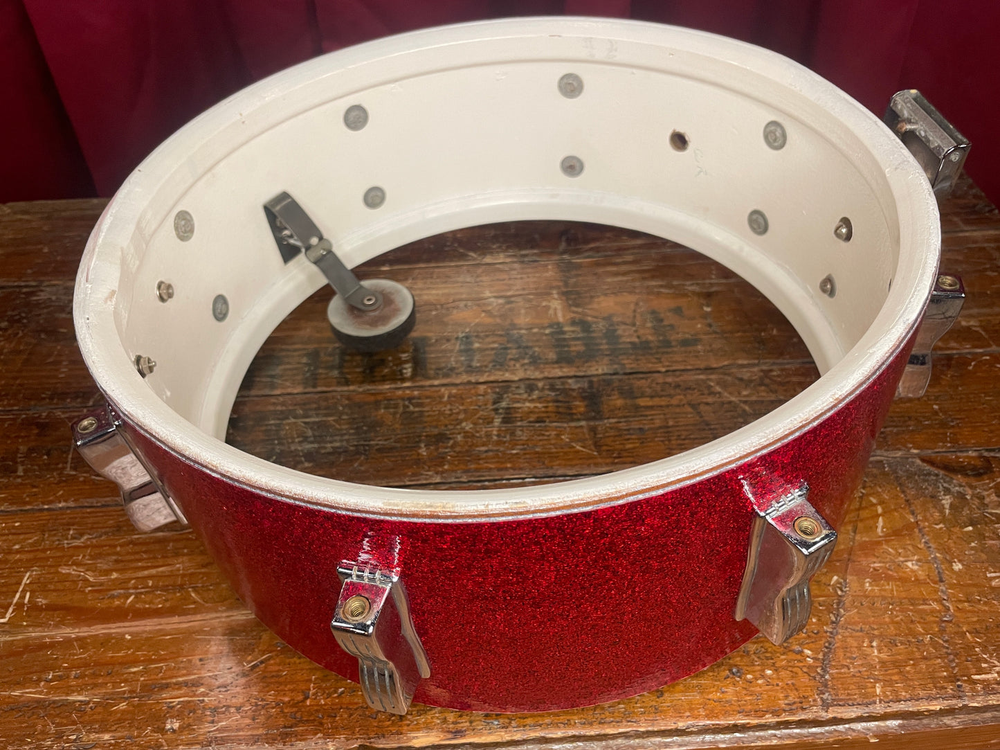1962 Ludwig Super Classic 5.5x14 Snare Drum Red Sparkle