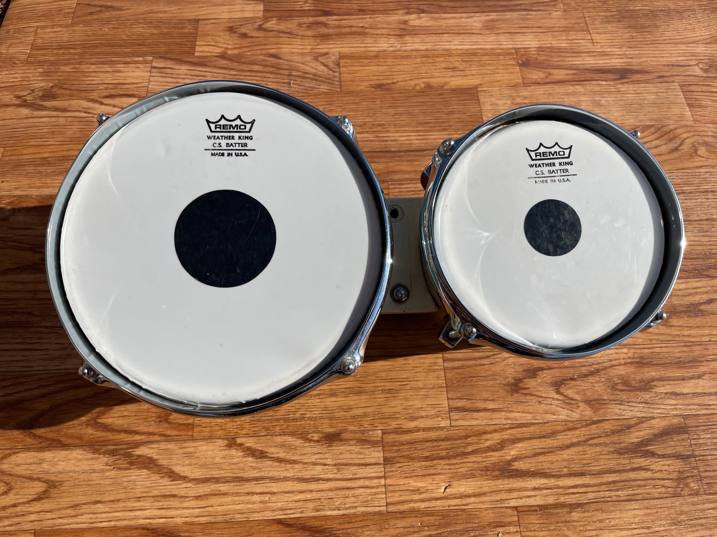 1960s Ludwig No. 2358P Bongos Silver Sparkle w/ Original Stand