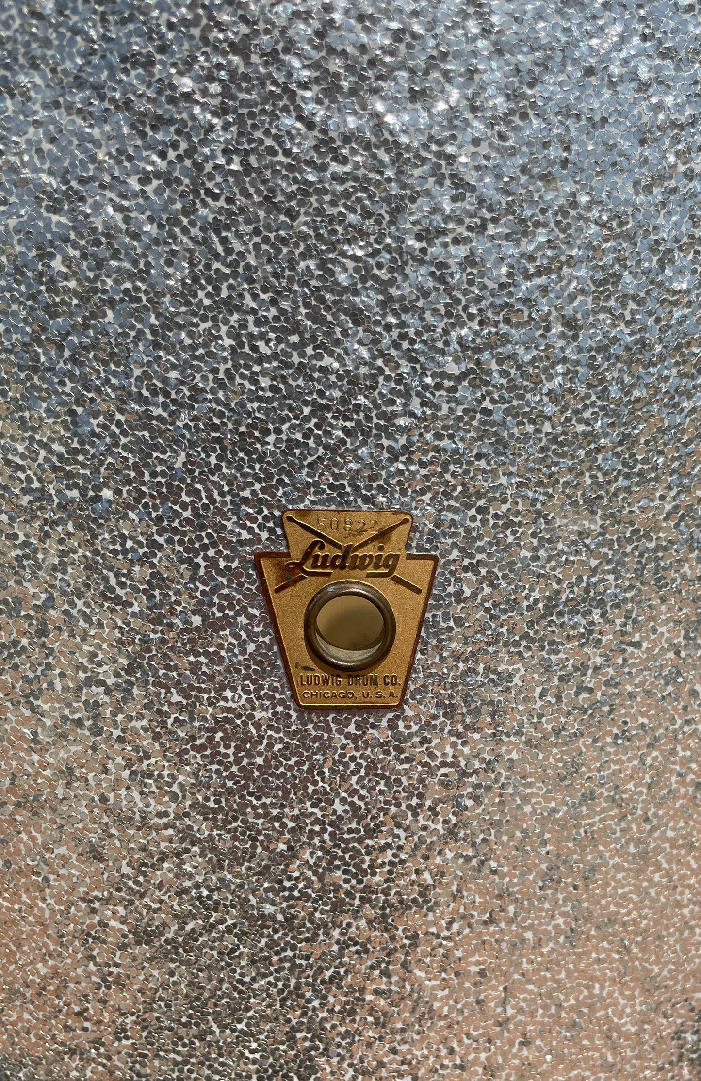 Early 1960s Ludwig 14x14 Floor Tom Drum Silver Sparkle for Down Beat