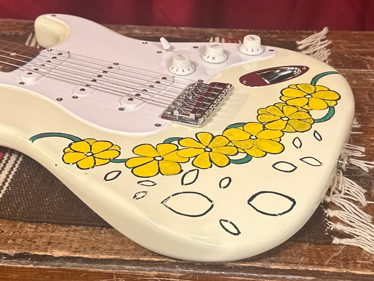 2003 Fender Squier Affinity Stratocaster Electric Guitar Arctic White Custom Painted