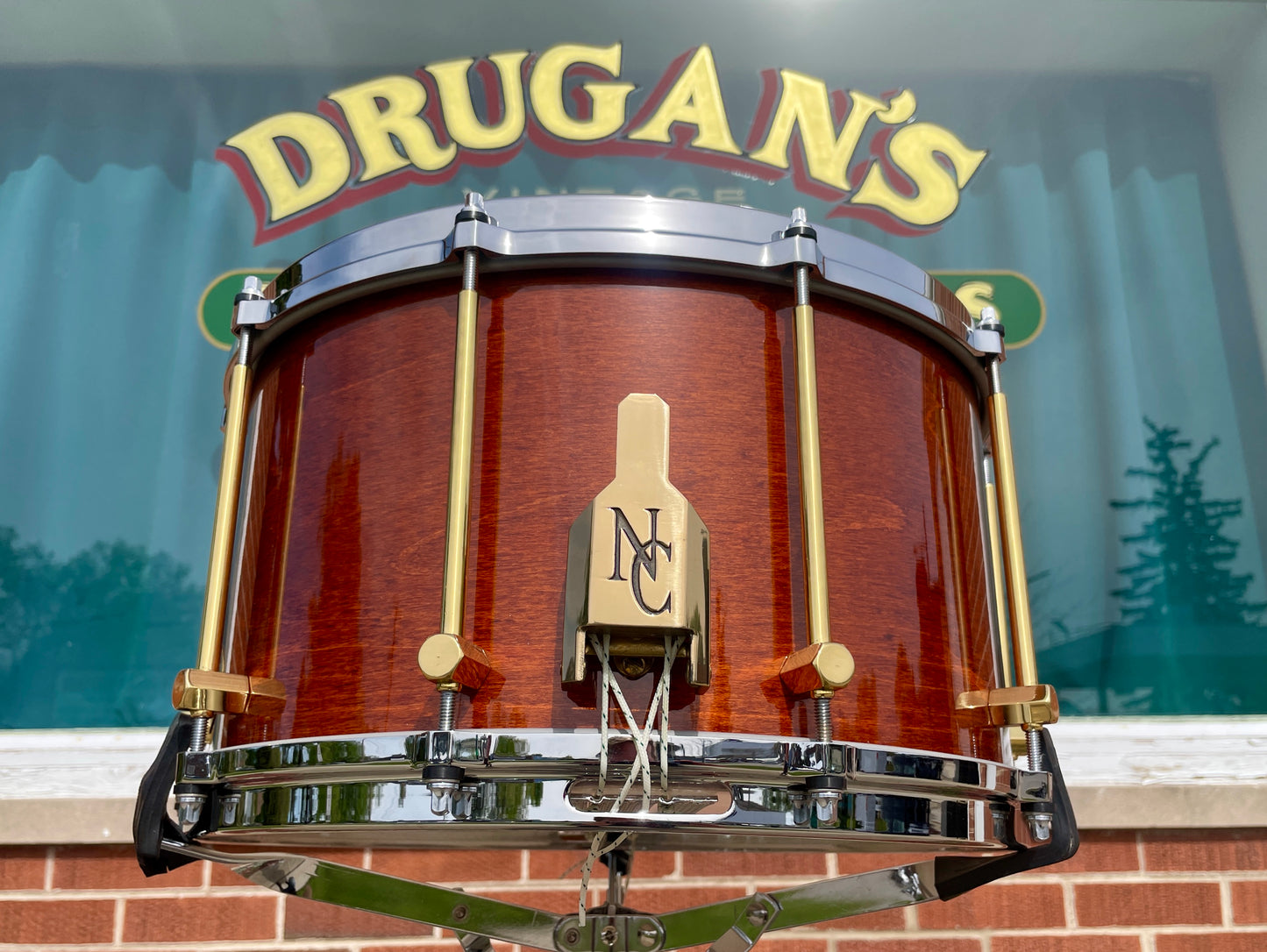 Noble & Cooley 8x14 Solid Maple Shell Snare Drum Amber Honey