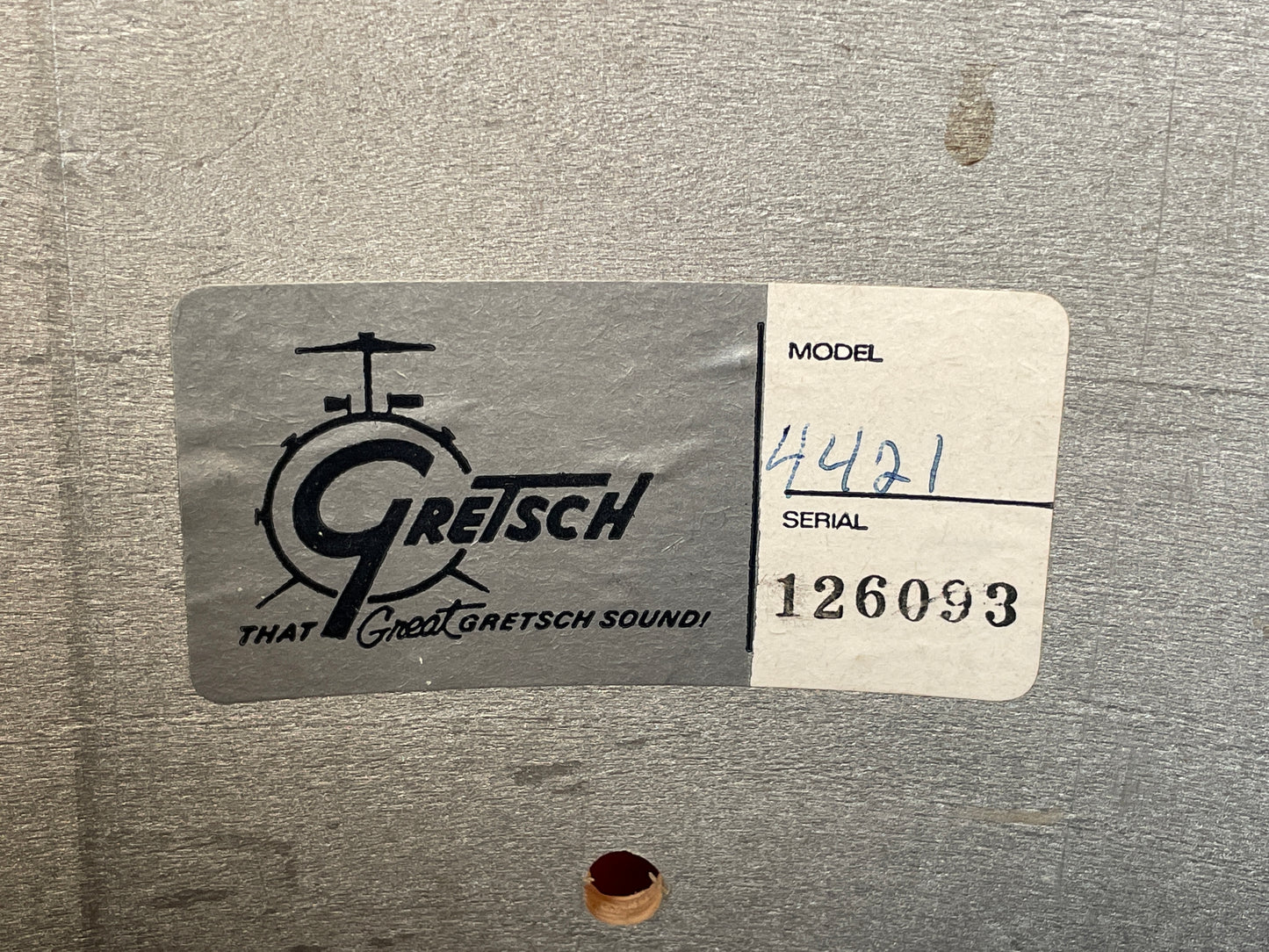 Vintage Gretsch 12x15 Floor Tom Drum Shell Natural Stop Sign Badge Era