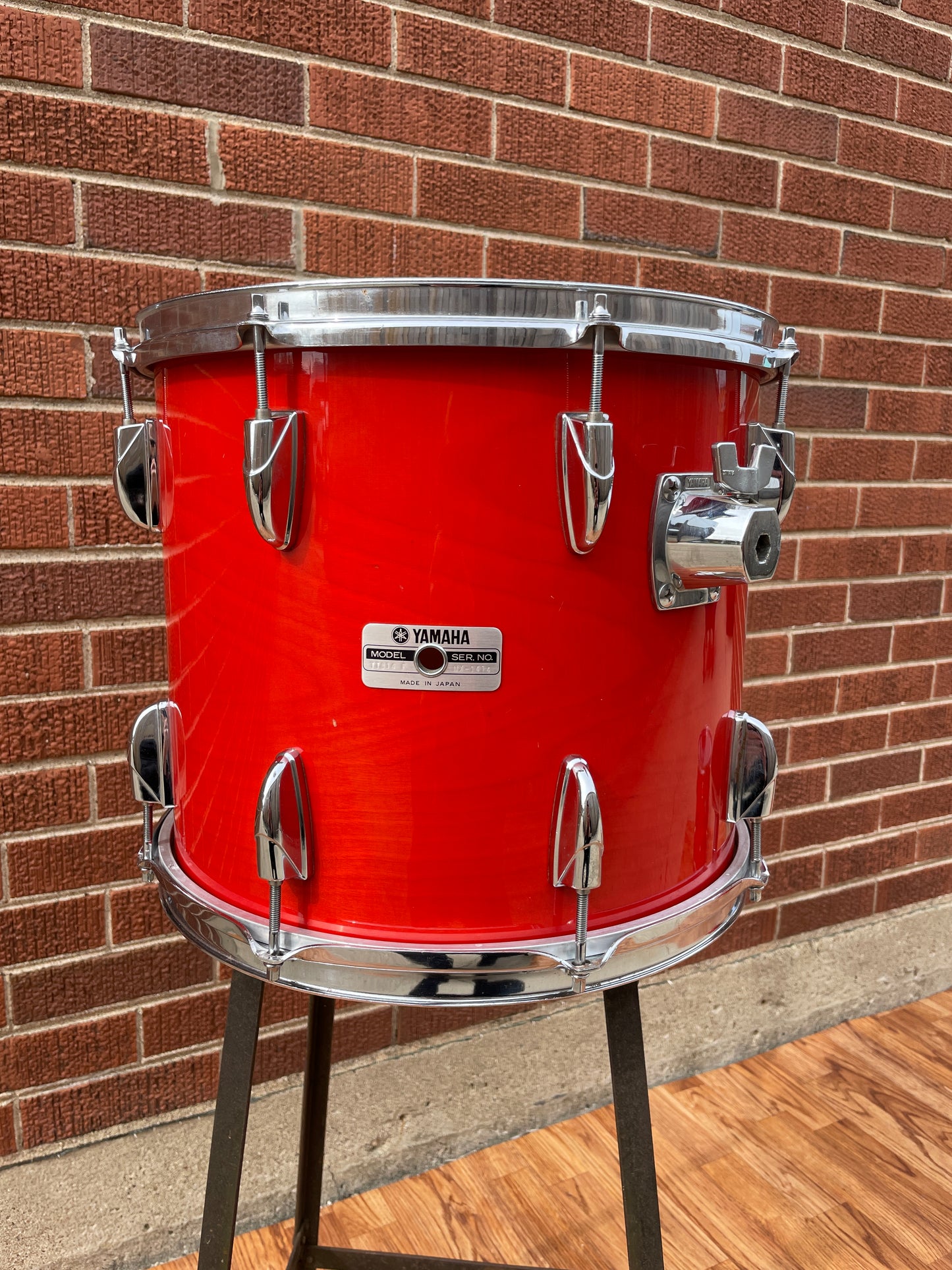 1980s Yamaha 14" Power Tour Custom Tom Drum Single Red Wood 14x12 12x14