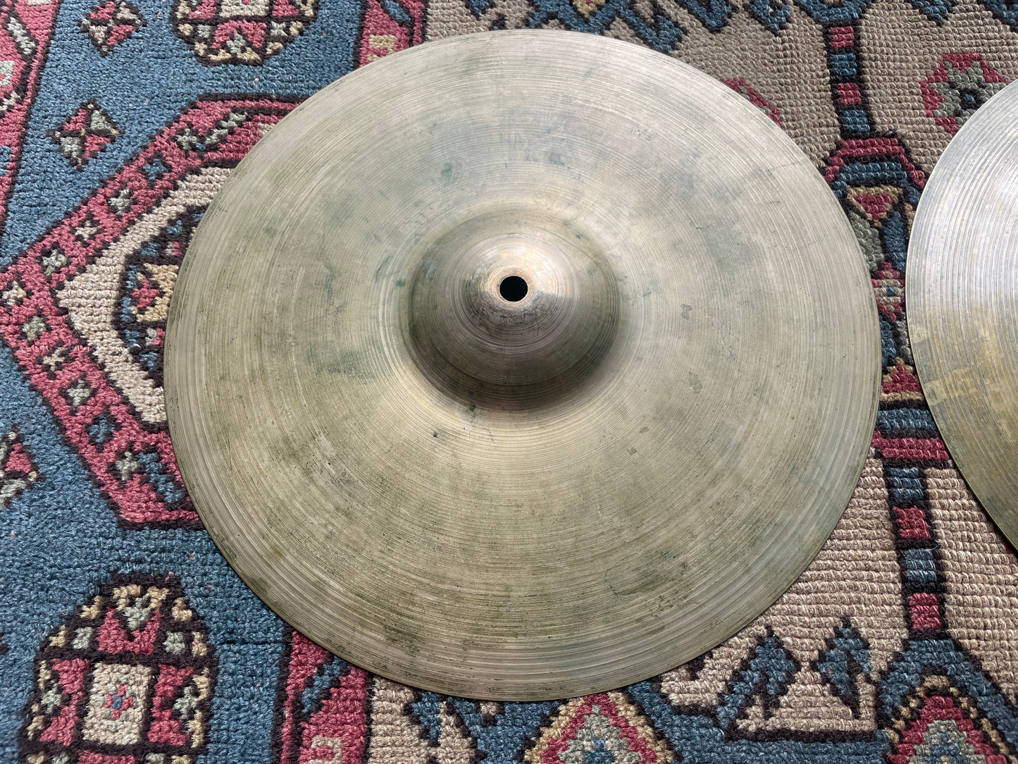 1950s 12" Zildjian A Small Stamp Hi-Hat Cymbal Pair 420g/482g