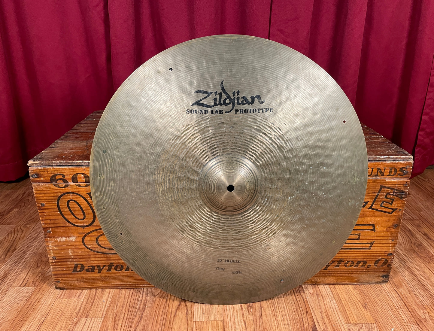 22" Zildjian Sound Lab Prototype Hi Bell Thin High Ride Cymbal w/ Rivets 2402g *Video Demo*