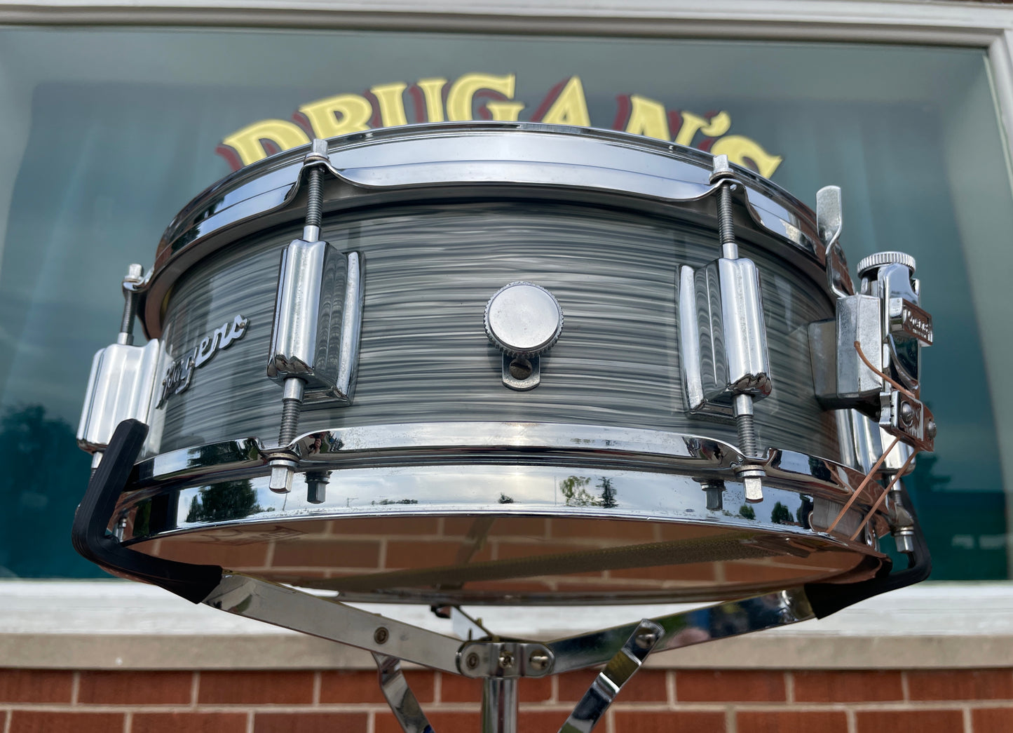 1960s Rogers Powertone 5x14 Steel Gray Ripple Pearl Cleveland