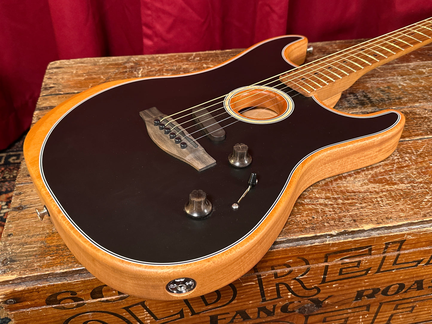 2022 Fender Mod Shop Acoustasonic Stratocaster Black w/ OHSC