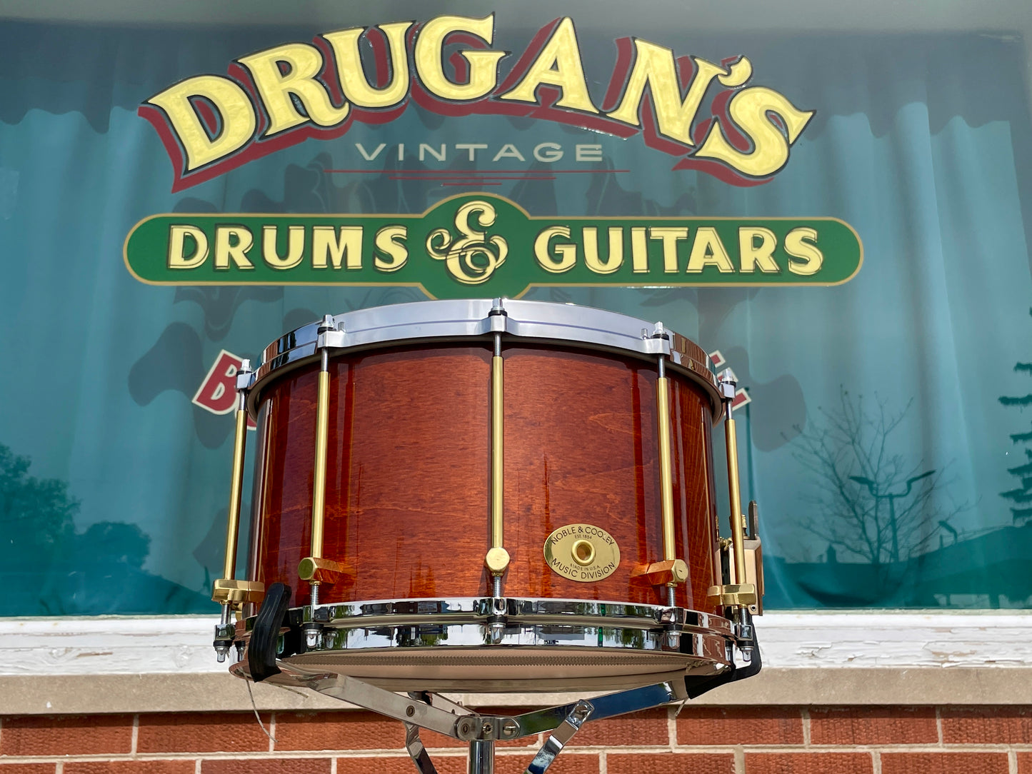 Noble & Cooley 8x14 Solid Maple Shell Snare Drum Amber Honey