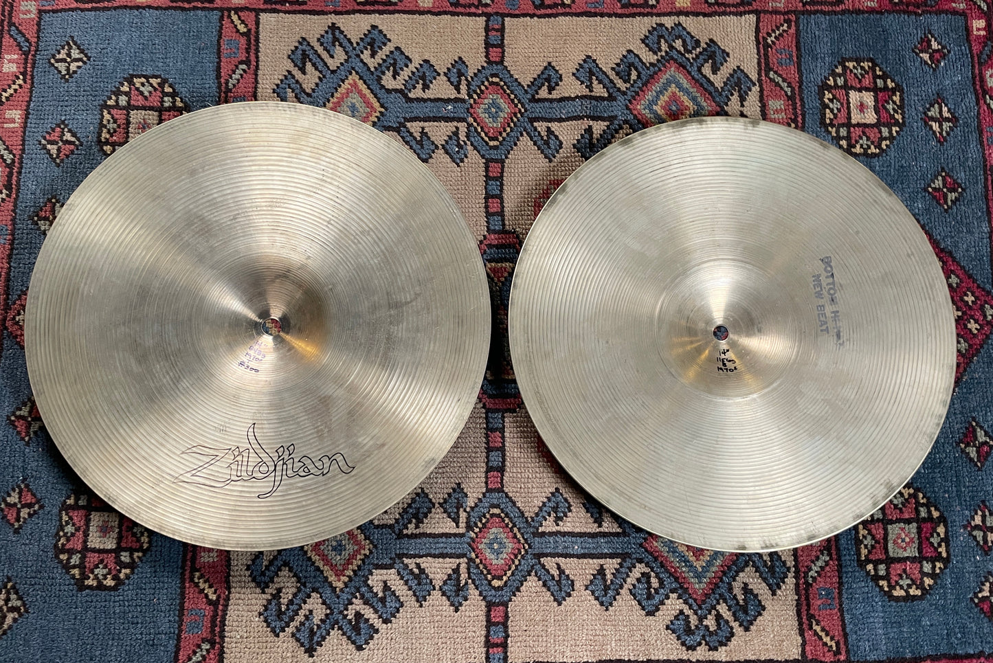 14" Zildjian A 1970s New Beat Hi-Hat Cymbal Pair 848g/1156g