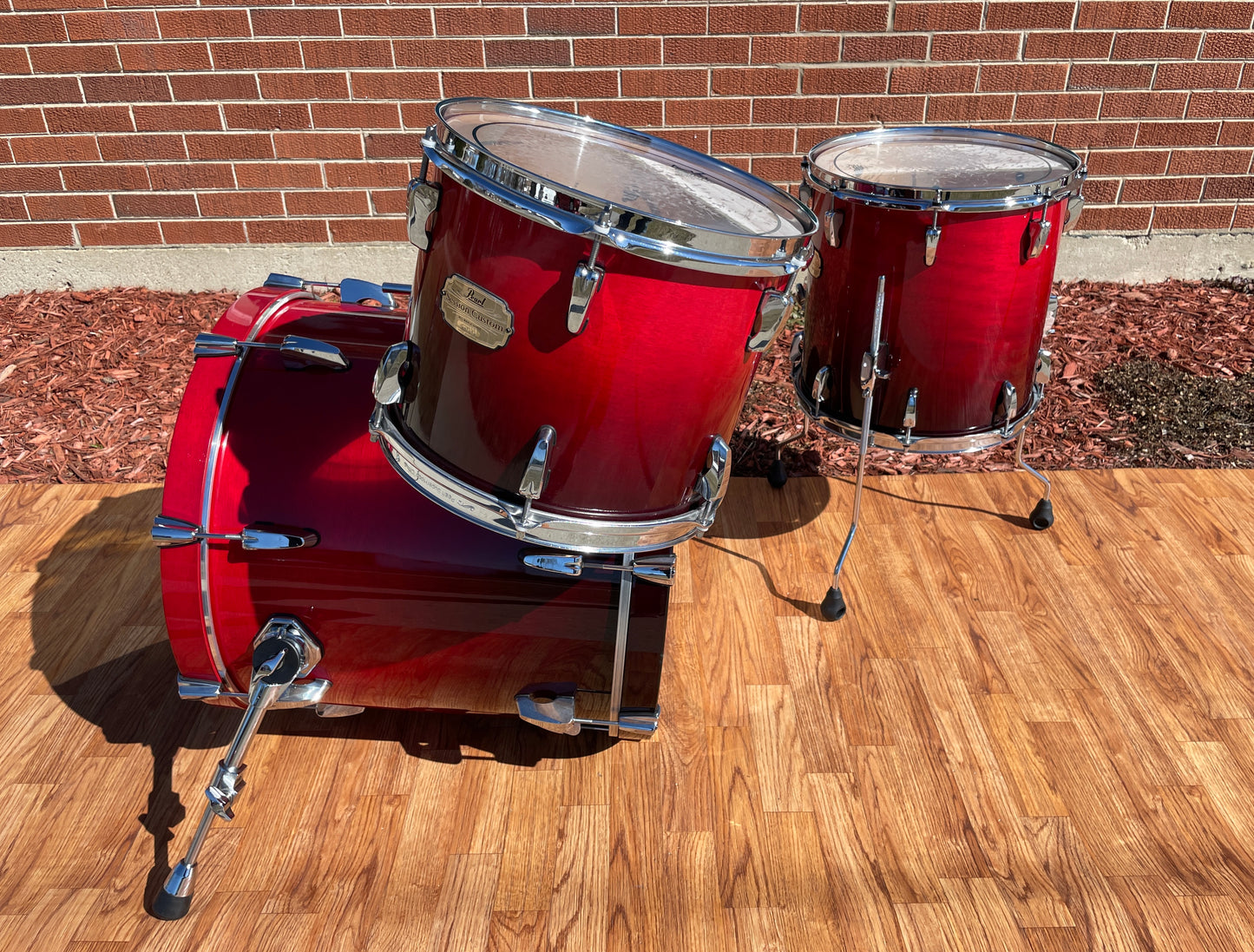 Pearl Session Custom Drum Set Cranberry Fade Red Burst 20/12/14