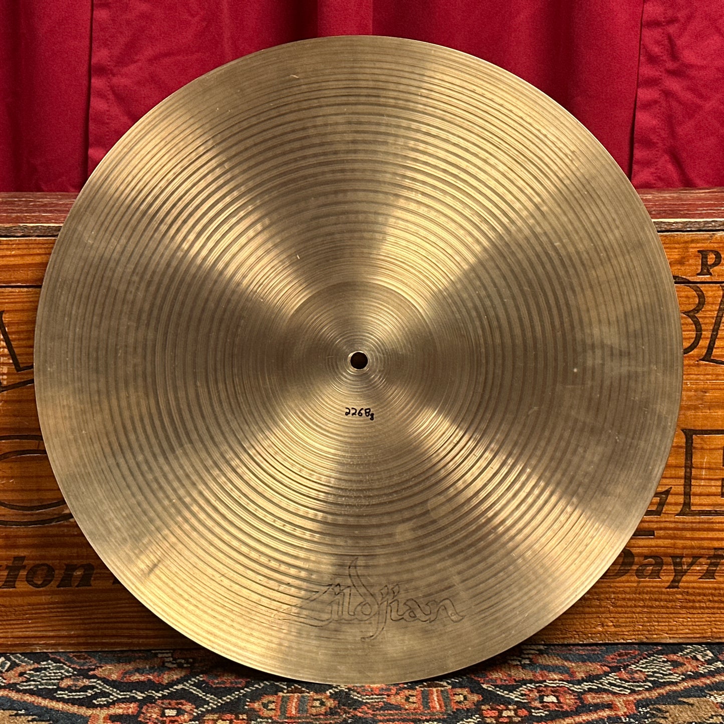 18" Zildjian A 1970s Flat Ride Cymbal 2268g Hollow Logo *Video Demo*