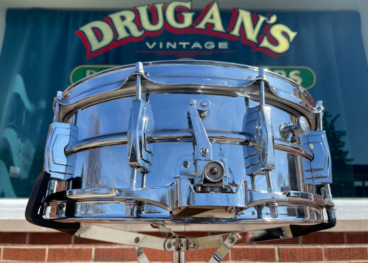 1958-1959 Ludwig 5x14 No. 410 Super Sensitive Snare Drum Trans Badge COB Supraphonic