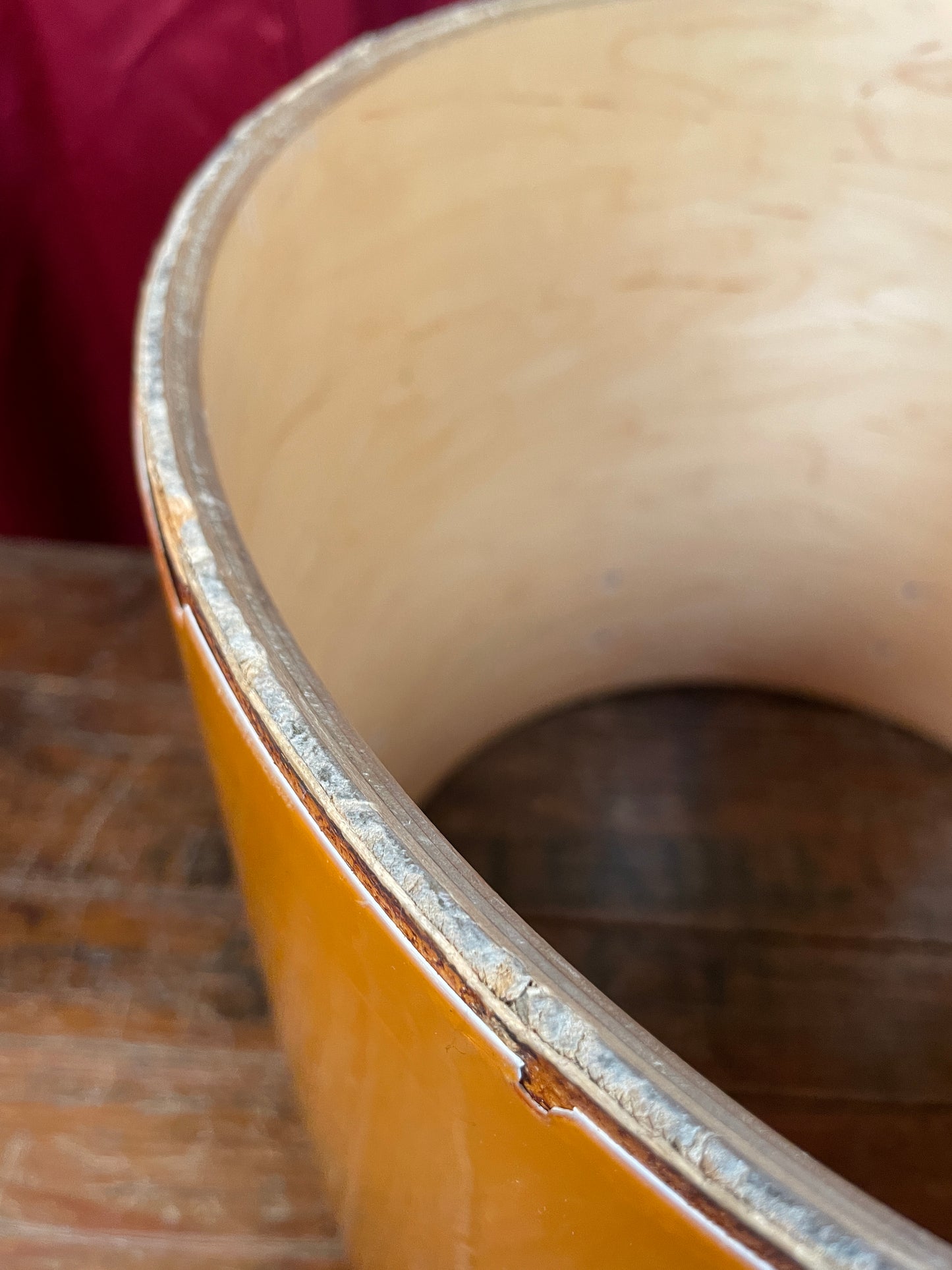 1980s Ludwig 14x16 Concert Tom Drum Shell Gold Silk 6-Ply #1