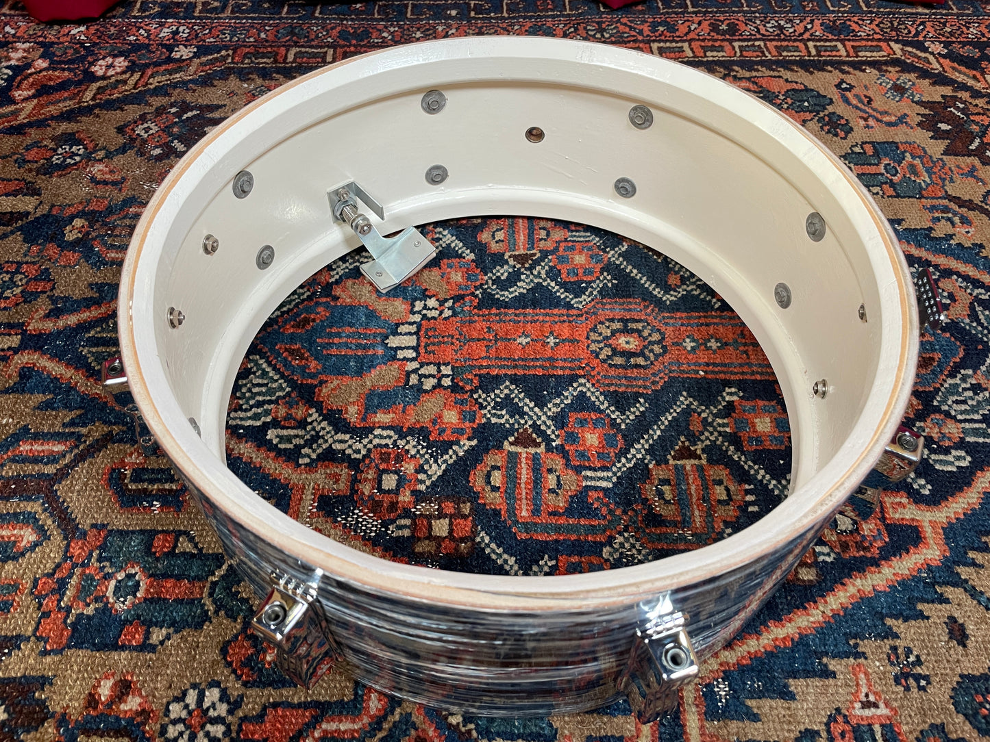 1966 Ludwig No. 908P Jazz Festival 5x14 Snare Drum Oyster Blue Pearl