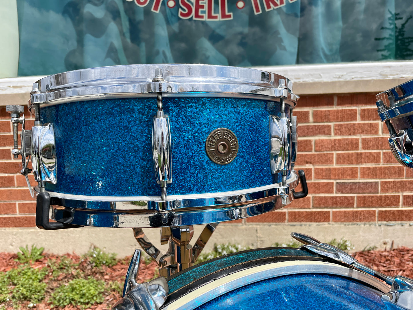 1960s Gretsch Progressive Jazz Drum Set Blue Sparkle 20/12/14/5.5x14