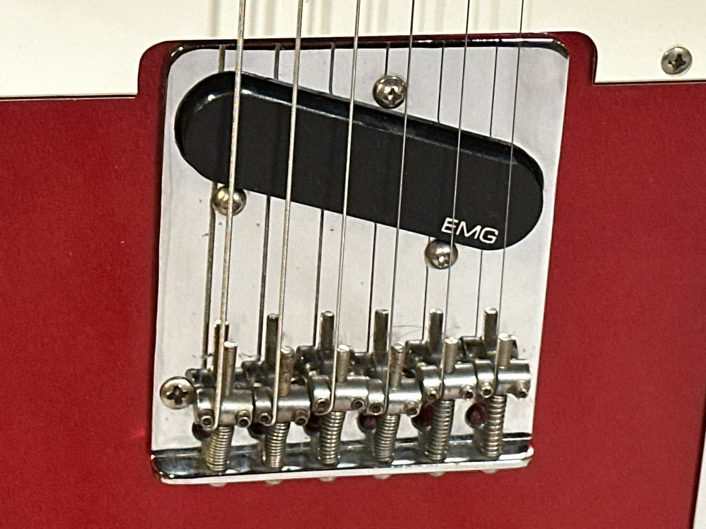 Allparts Double Bound Telecaster-Style Electric Guitar Candy Apple Red w/ EMG Pickups Partscaster