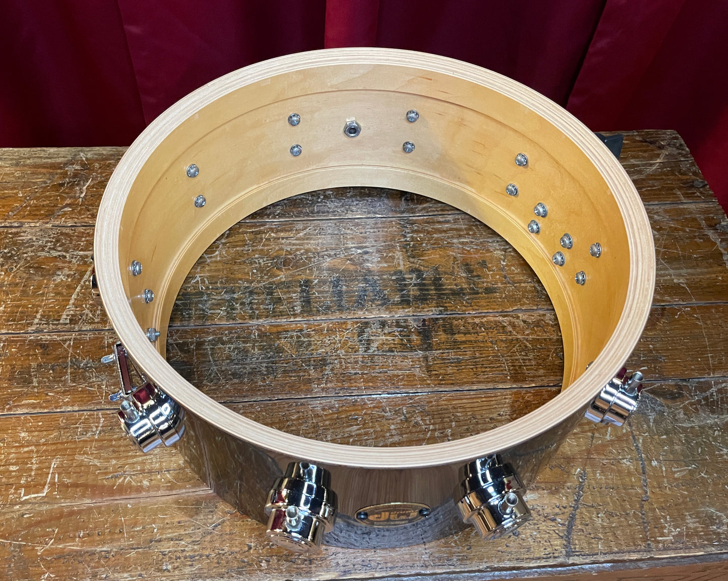 1980s DW Collector's Series 6x14 Snare Drum Black Drum Workshop Keller Shell