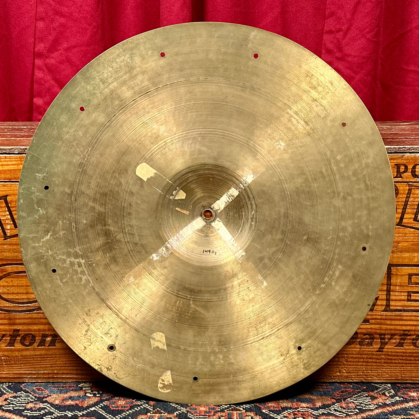 19" Slingerland Alejian Zildjian 1940s Hand Hammered Sizzle Ride Cymbal 1490g *Video Demo*