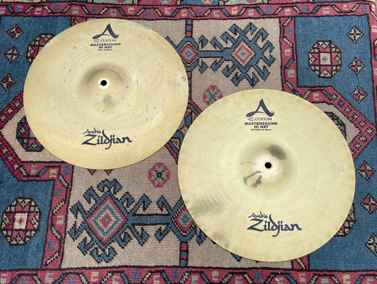 14" Zildjian A Custom Mastersound Hi-Hat Cymbal Pair 1030g/1266g *Video Demo*