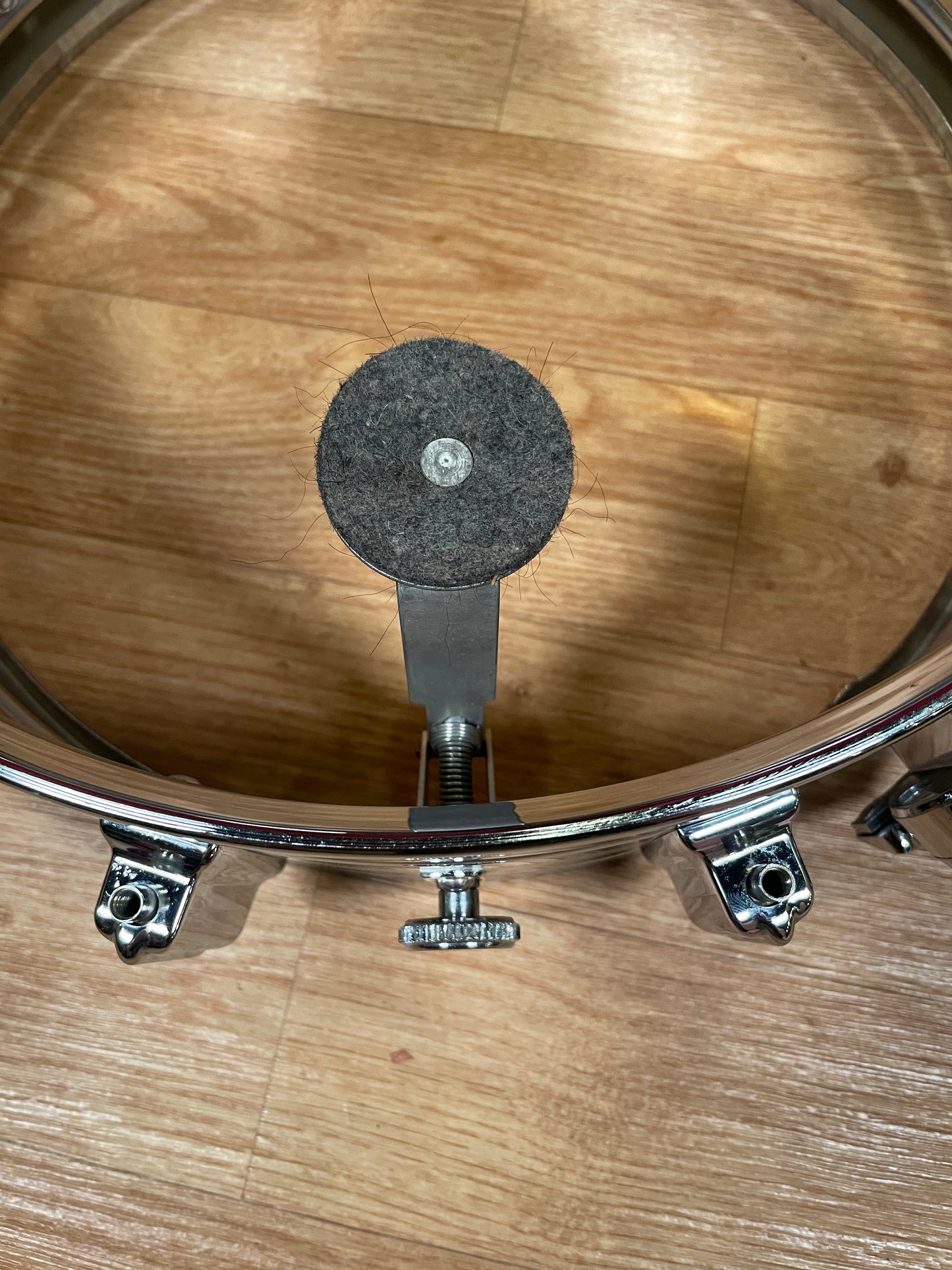 Early 1960s Rogers 5x14 Dynasonic 7-Line Snare Drum Chrome Over Brass Dyna-Sonic COB