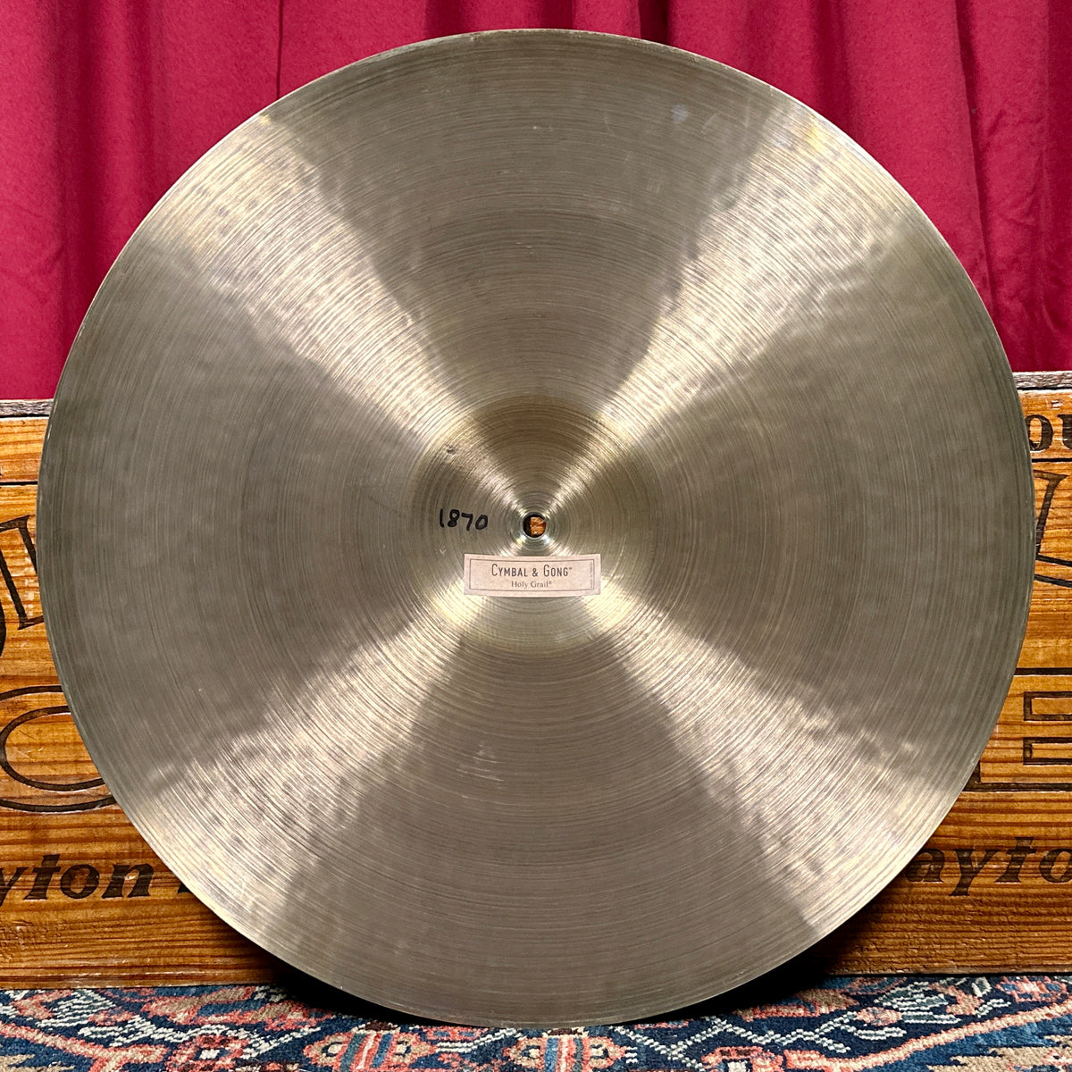 20" Cymbal & Gong Holy Grail Turkish Style Ride Cymbal 1870g *Video*