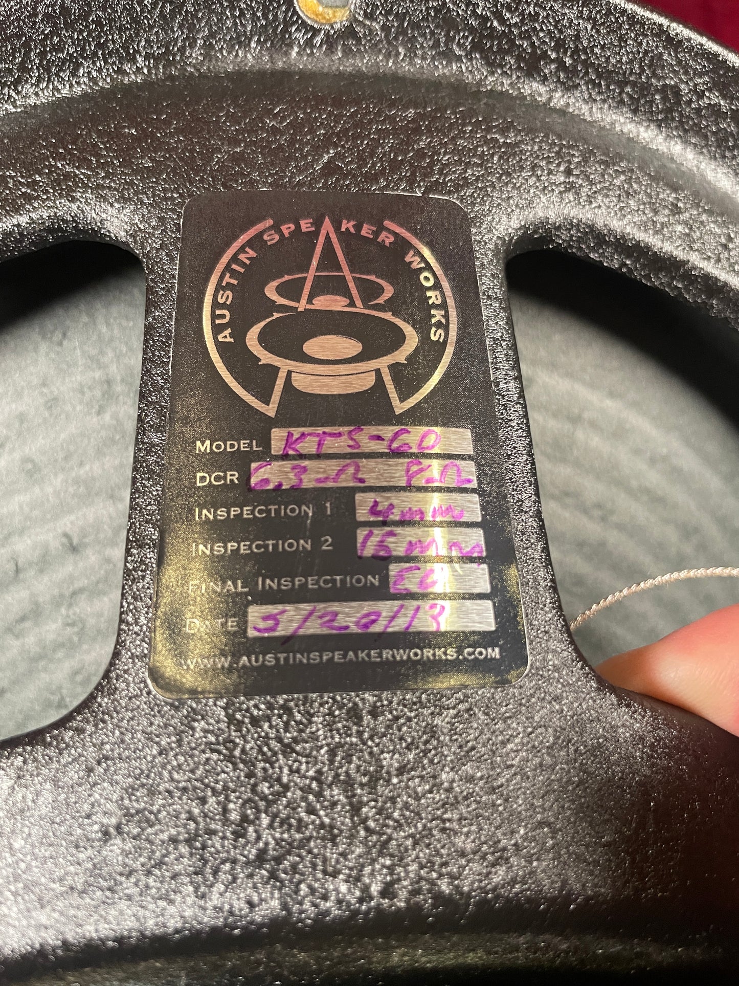 Austin Speaker Works KTS-60 12" 80W Guitar Speaker 8 Ohm ASW (Stock #10)