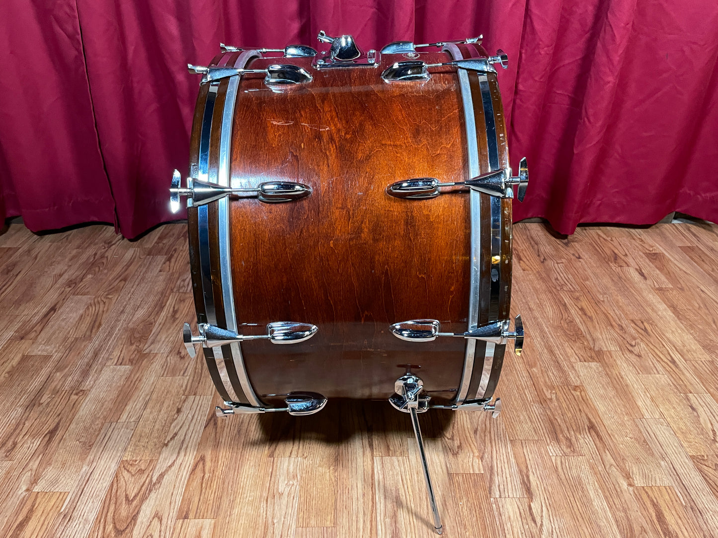 1970s Slingerland 14x24 Sound King Bass Drum Walnut 3 Ply