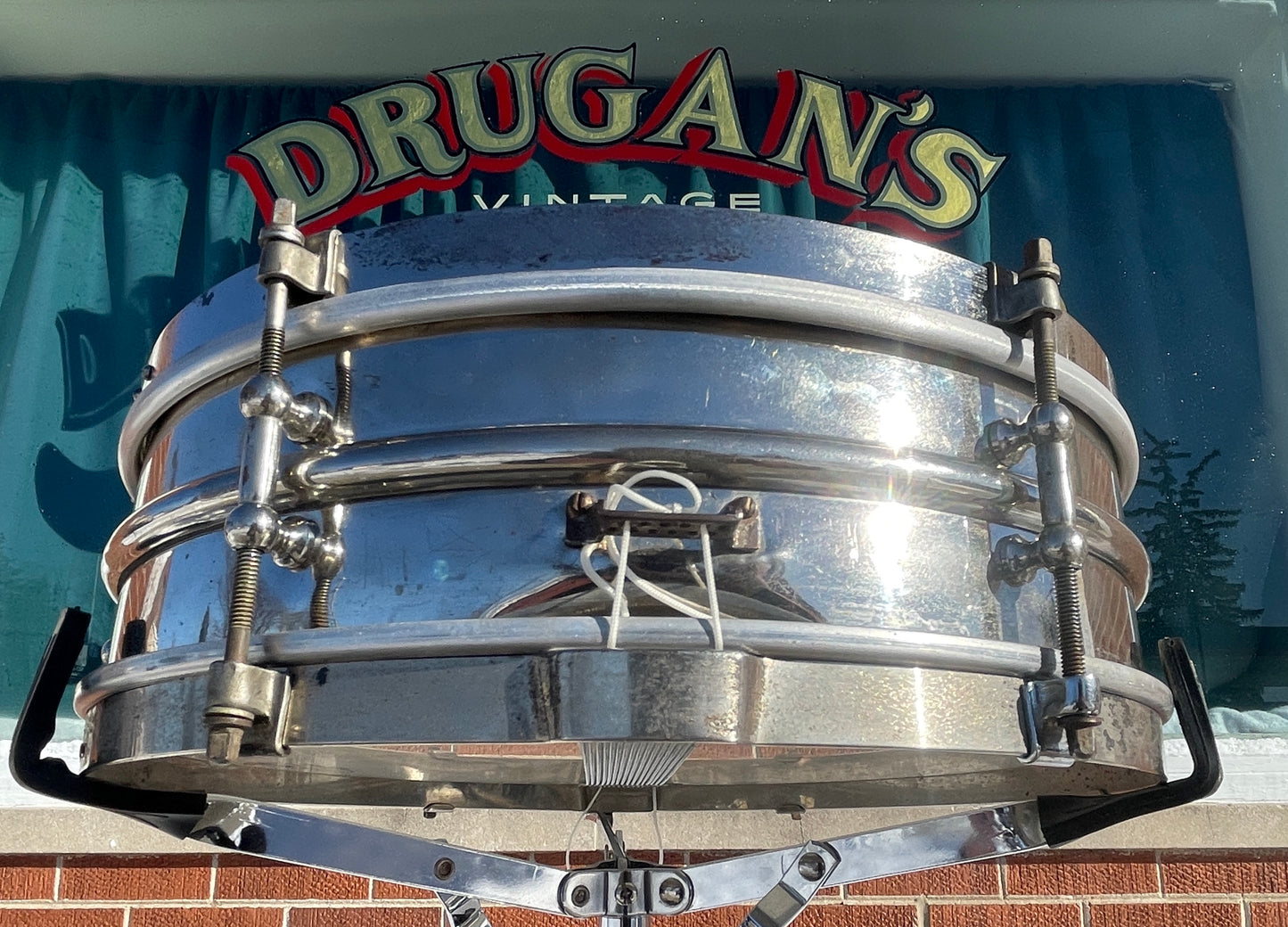 1920s Ludwig 4x14 Dance Model Universal 2-Pc. Brass Shell Snare Drum Pioneer