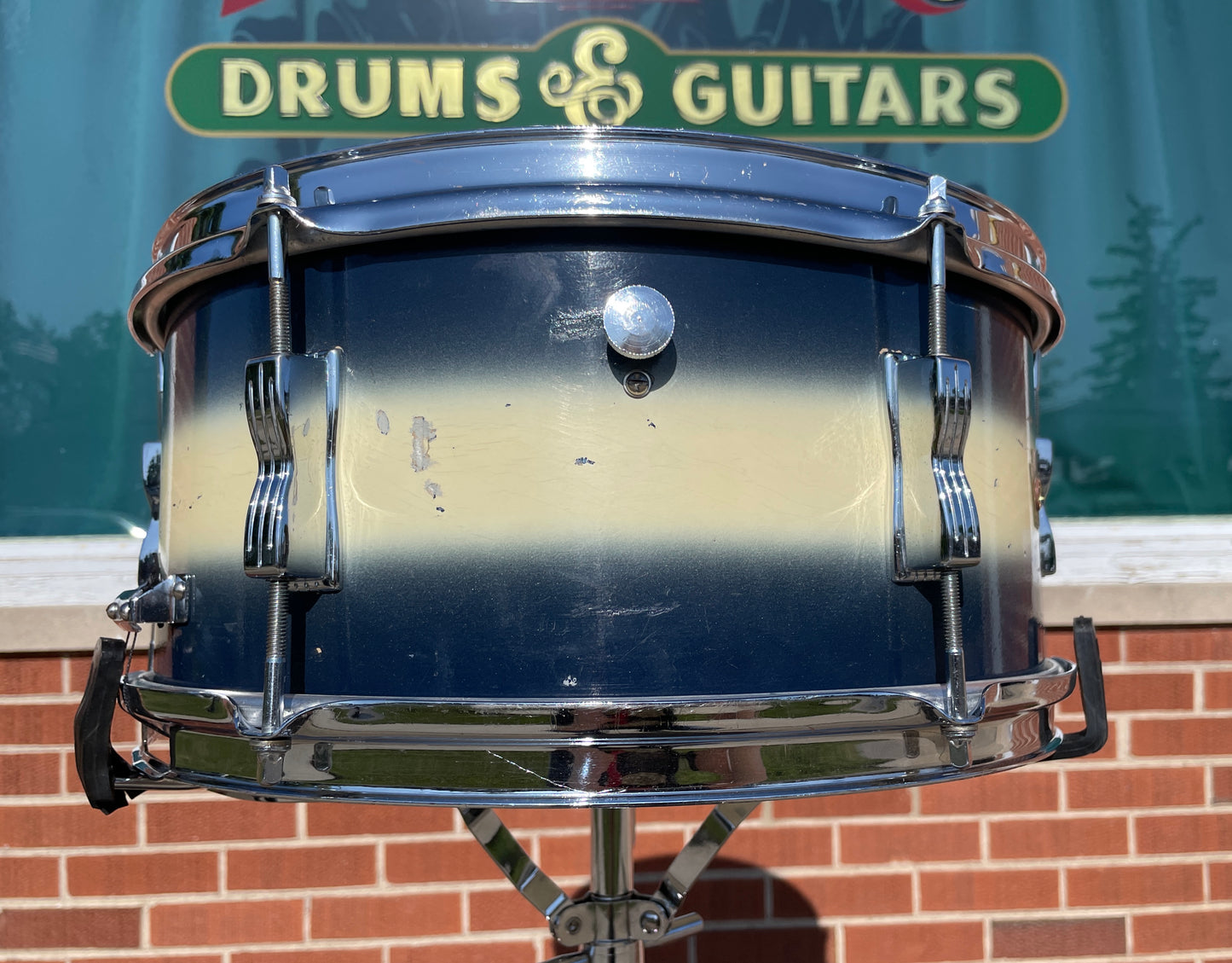 1961 Ludwig 6.5x14 Auditorium Snare Drum Blue/White Duco COB