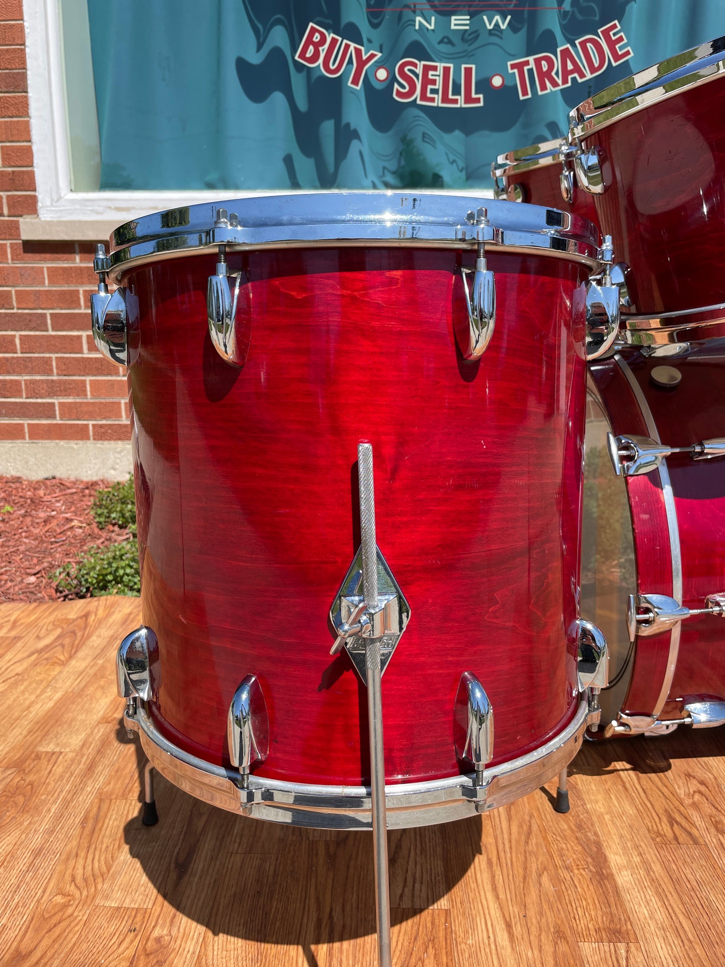 1970s Gretsch Stop Sign Badge Drum Set Red Rosewood 22/12/13/16