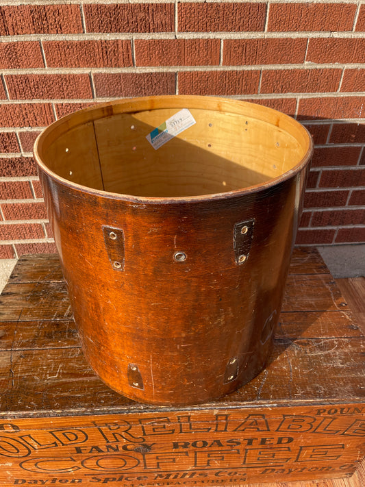 1970s Ludwig 16x16 Floor Tom Drum Shell Walnut Thermo-Gloss