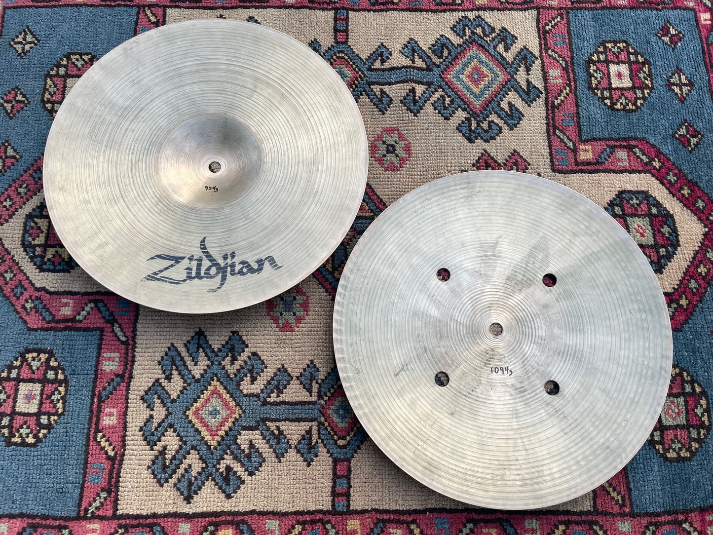 13" Zildjian A 1980s Quick Beat Hi-Hat Cymbal Pair 954g/1094g
