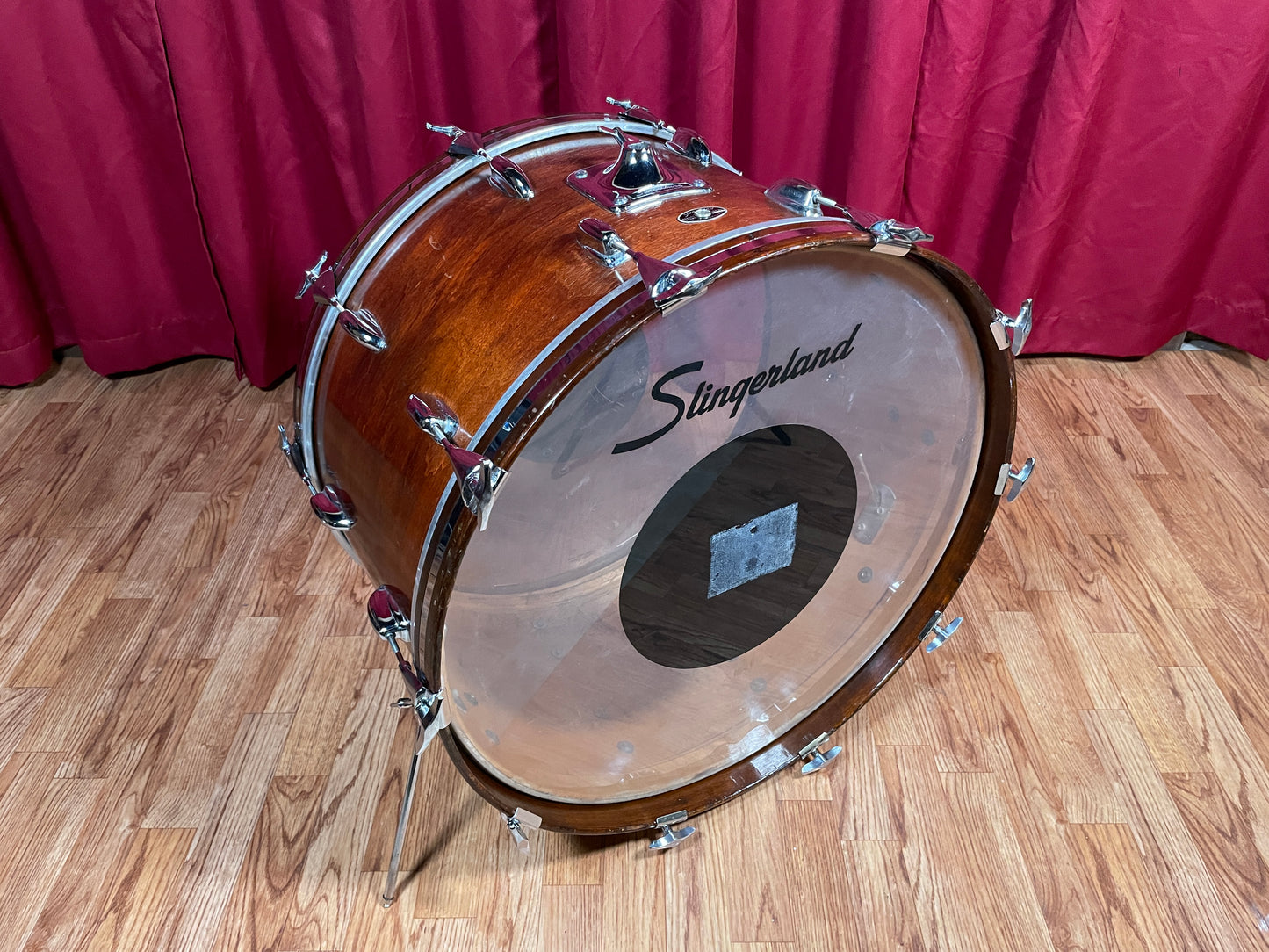 1970s Slingerland 14x24 Sound King Bass Drum Walnut 3 Ply
