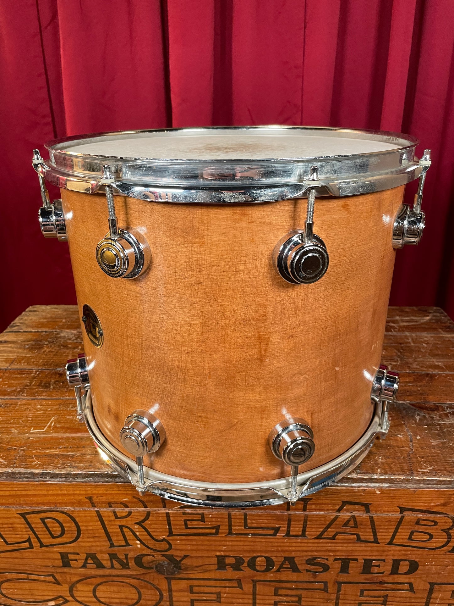 DW 14" Tom Single Natural Refinished 12x14 14x12 Pre-Collector's Series Keller Shell Drum Workshop