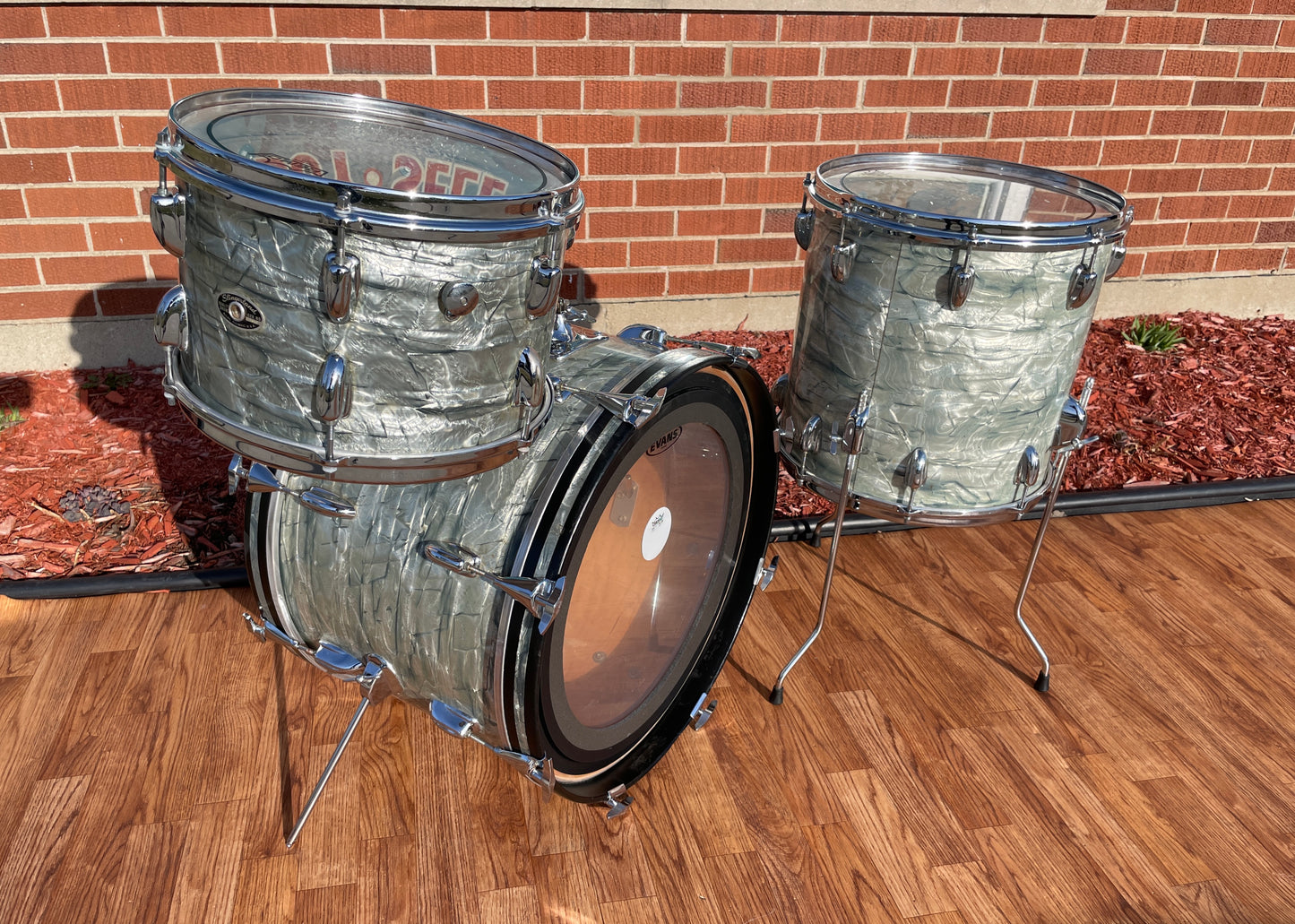 1970s Slingerland No. 9N Modern Jazz Outfit Sky Blue Pearl Drum Set 20/12/14