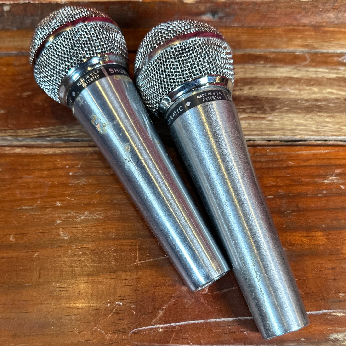 Vintage Pair of Shure PE588 Unisphere B Cardioid Dynamic Instrument Microphones