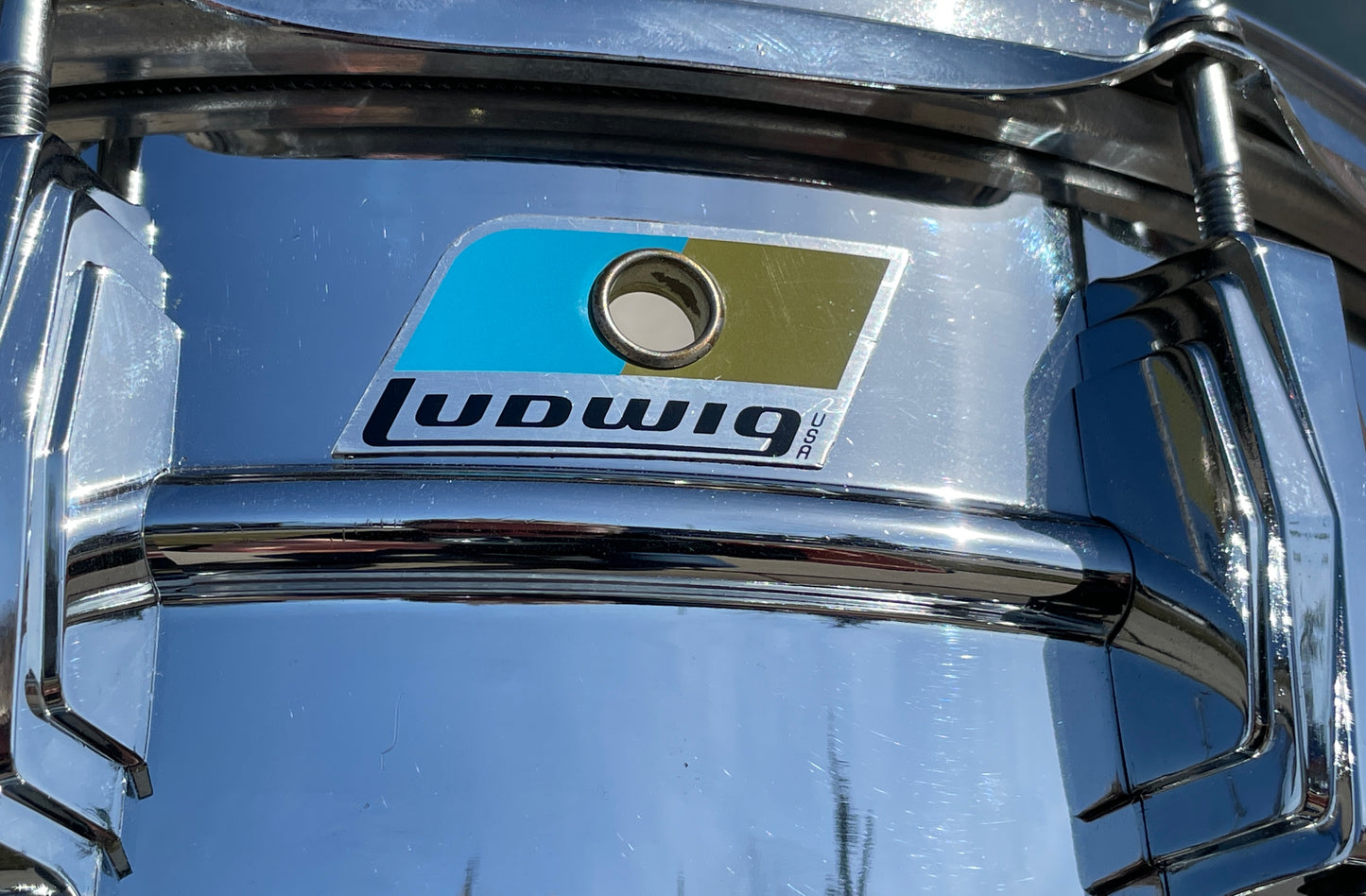 1970s Ludwig No. 410 Super Sensitive 5x14 Snare Drum Cut Badge Supraphonic