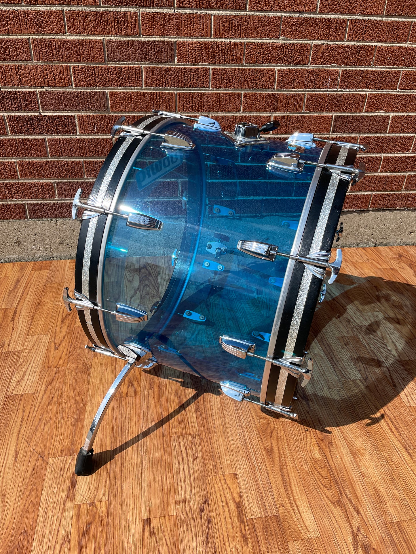 1970s Ludwig Vistalite 14x22 Bass Drum Blue