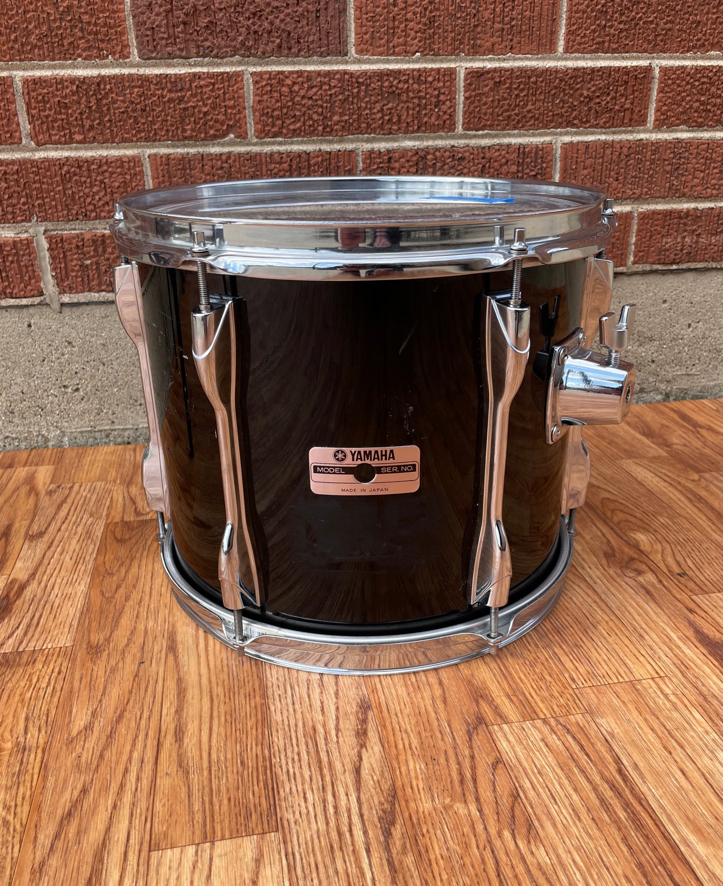 1980s Yamaha Recording Custom 10x12 Tom Drum Piano Black 12x10
