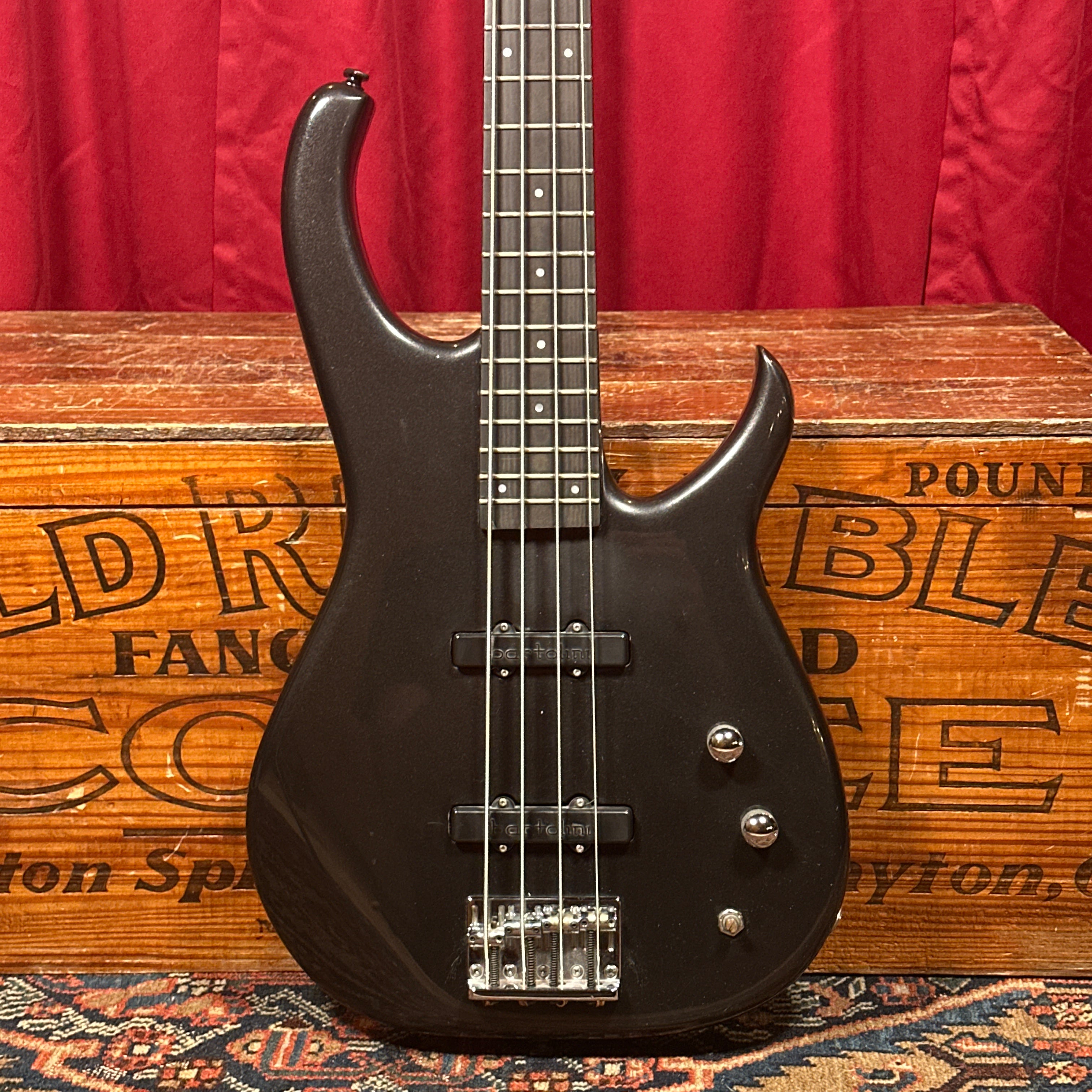 1987 Modulus Graphite 4-String Bass Guitar Black Bartolini J-Bass ...