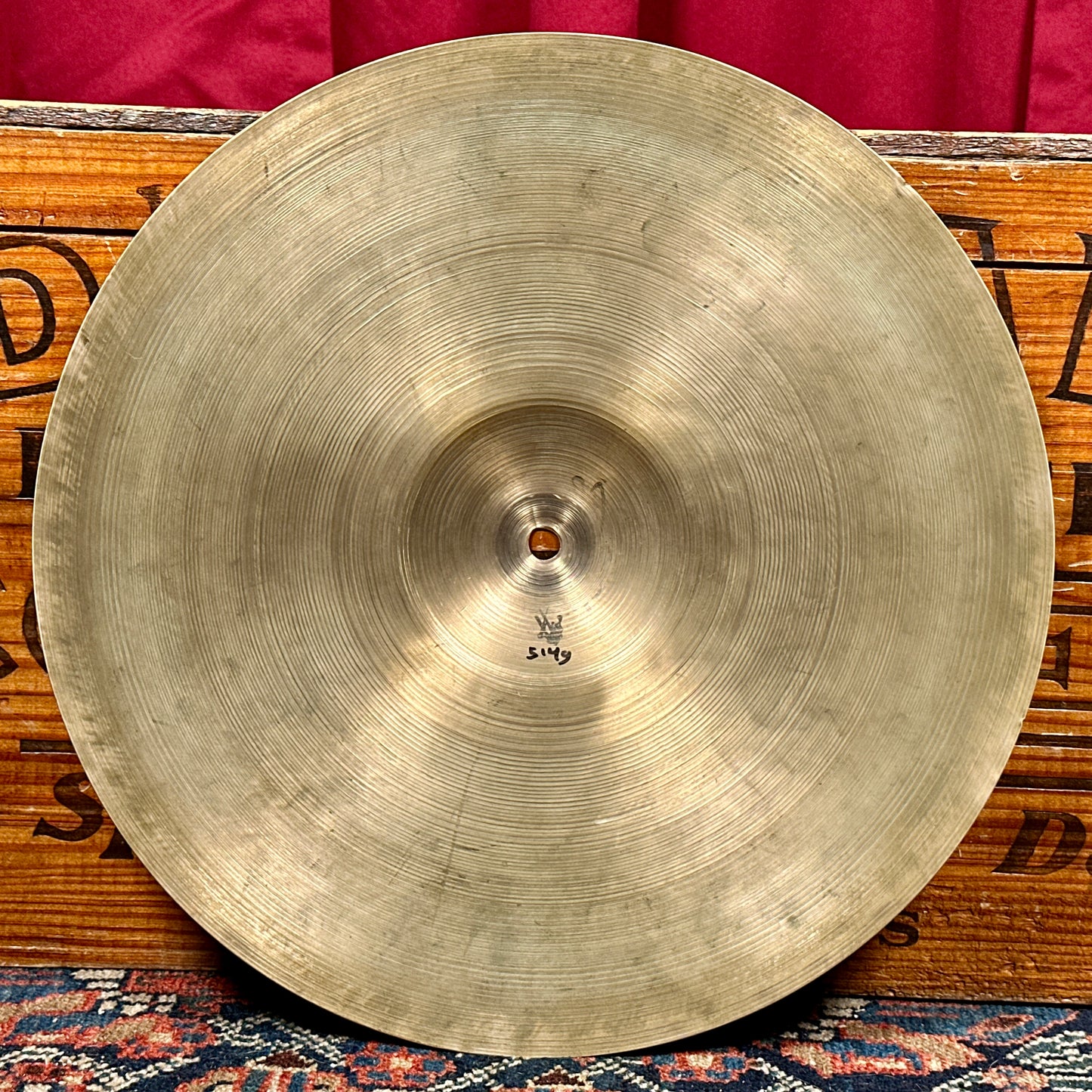 14" Zildjian A 1930s 1st / 2nd / Pre-Trans Stamp Hi-Hat Single Splash Cymbal 514g *Video*