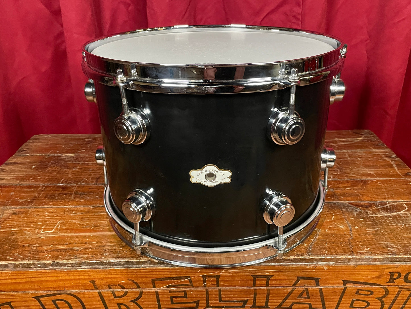 Vintage Camco Aristocrat 9x13 Tom Drum Black Wrap Oaklawn