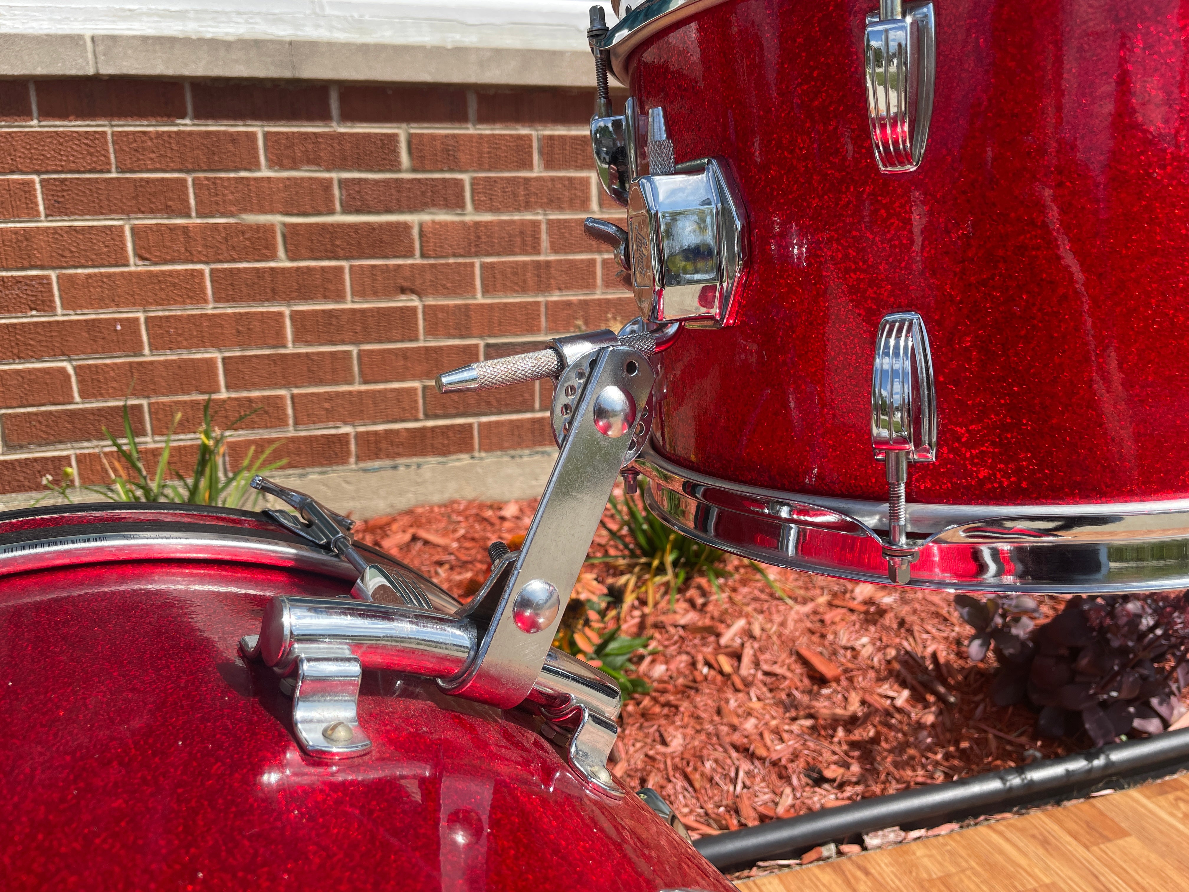 1960s Ludwig Downbeat Drum Set Red Sparkle 20/12/14