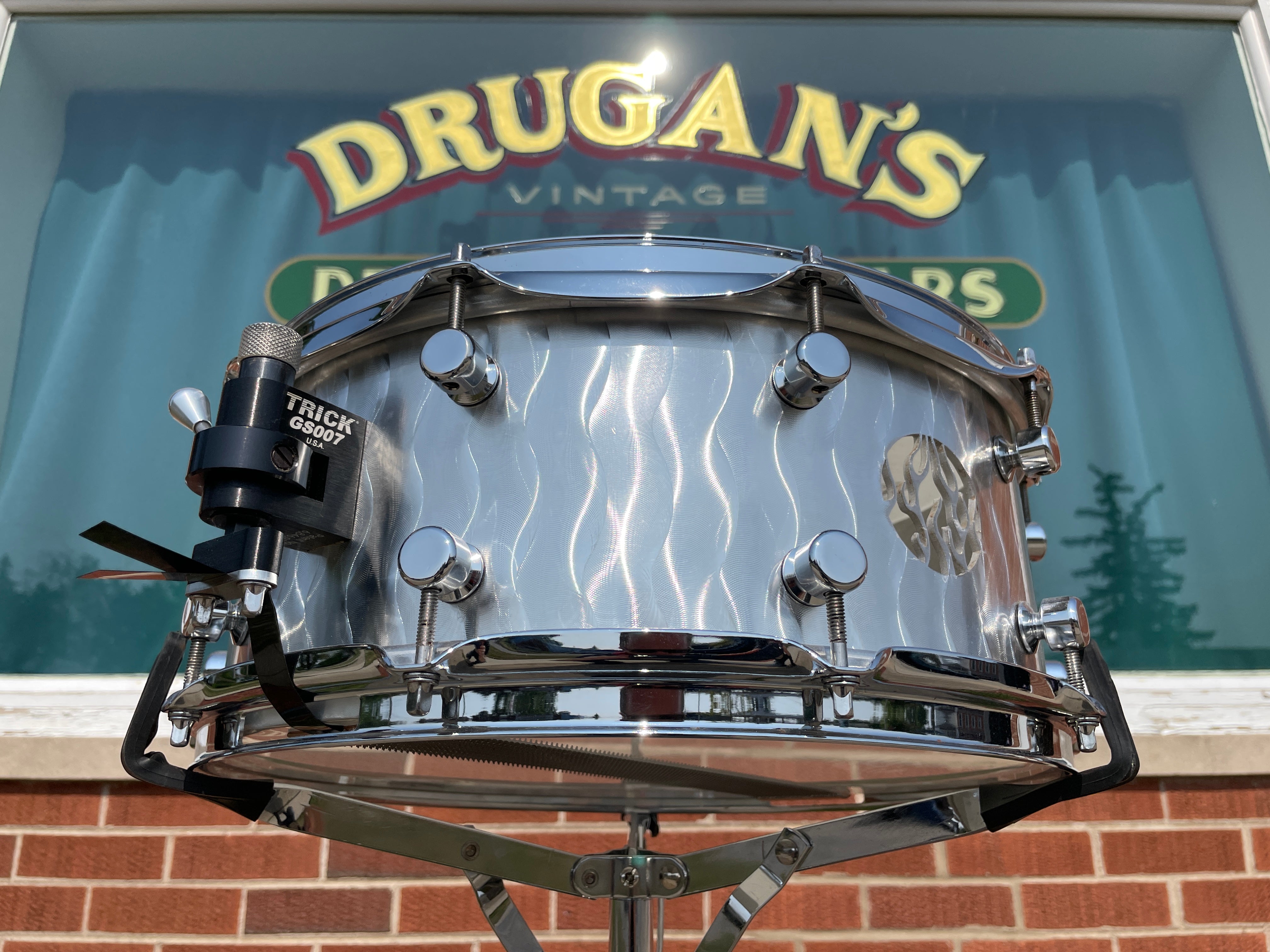 Trick 6x14 Vented Snare Drum Aluminum Shell GS007 Throw-Off