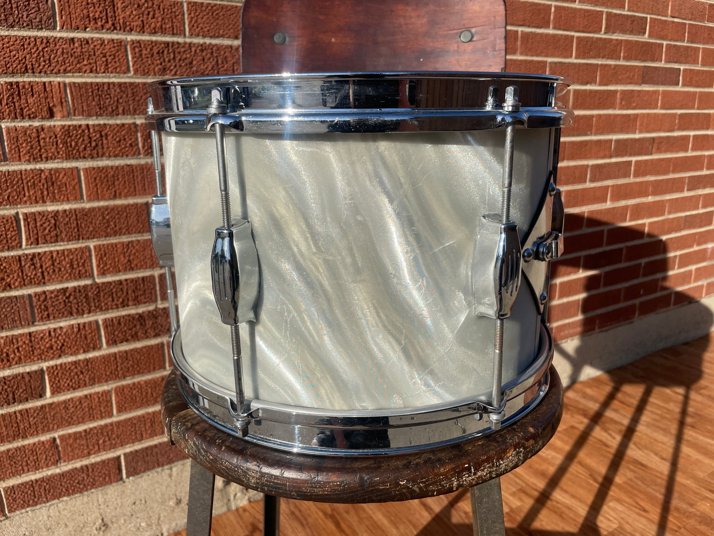 1960s Camco 8x12 Tom Drum White Moire / Satin Flame